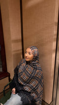 Lace-Edged Tartan Modal Hijab
